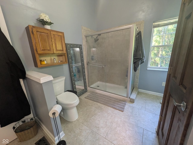 7327 Newbury Ct, Fishers, IN 46038 - bathroom featuring a stall shower and tile patterned flooring