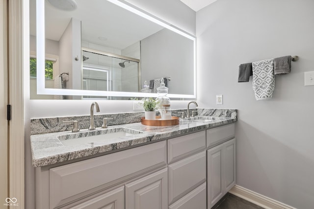 118 White Horse Ln, Fishers, IN 46038 - full bath featuring double vanity and a shower stall