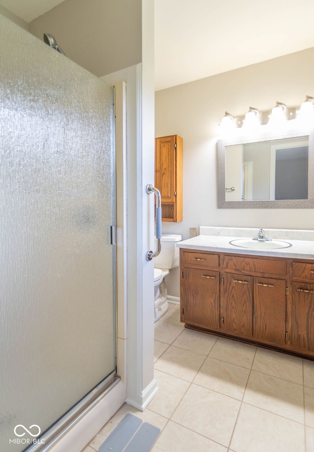 1189 N County Road 475 E, Avon, IN 46123 - full bath with tile patterned flooring, a shower stall, and vanity