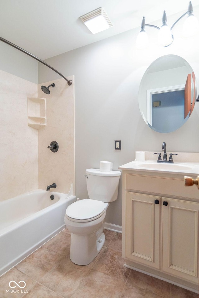1189 N County Road 475 E, Avon, IN 46123 - full bath featuring vanity, shower / tub combination, and tile patterned floors