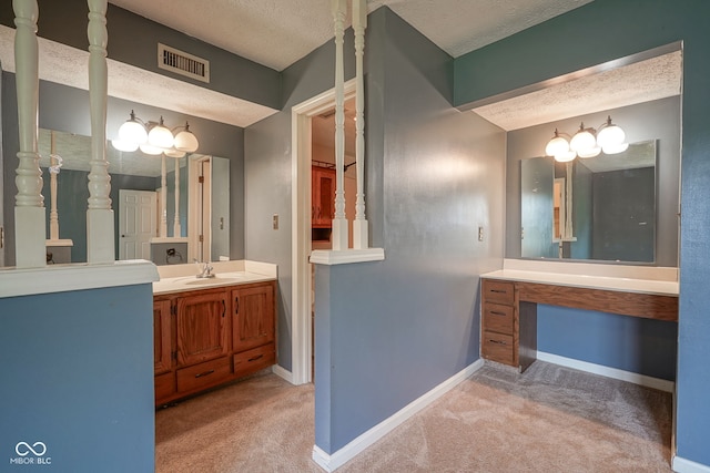 8809 Haddington Dr N, Indianapolis, IN 46256 - bathroom with a textured ceiling and vanity