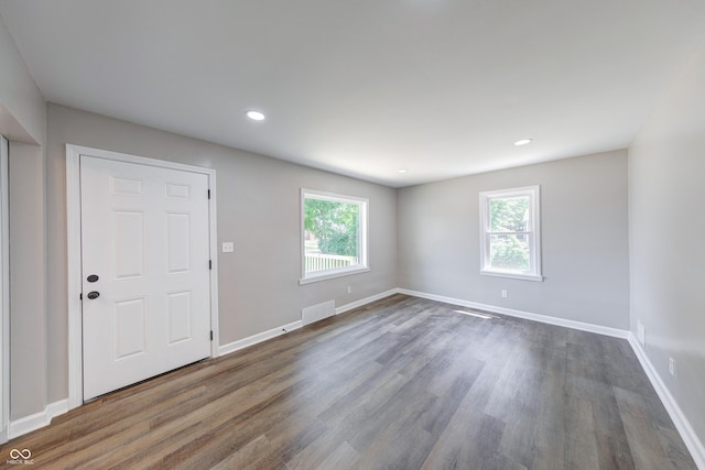 3748 N Olney St, Indianapolis, IN 46218 - foyer entrance featuring wood finished floors and recessed lighting