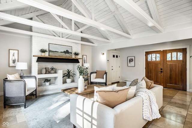 8627 Emerald Ln, Indianapolis, IN 46260 - living room featuring wooden ceiling and baseboards