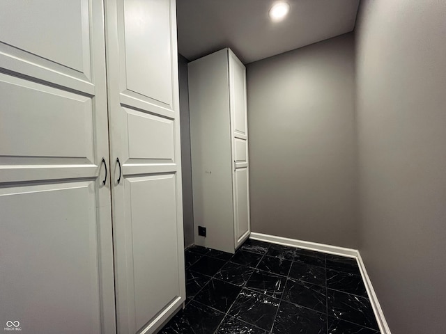 1646 N Nieman Dr, Greensburg, IN 47240 - hall featuring dark marble finish flooring and recessed lighting