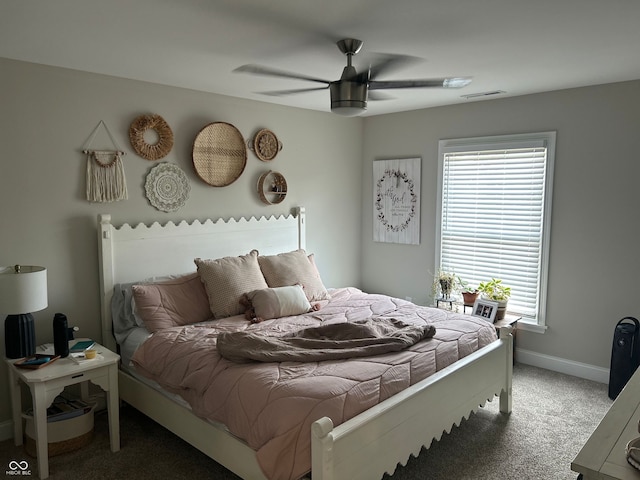 12059 Chapelwood Dr, Fishers, IN 46037 - bedroom with carpet floors and a ceiling fan