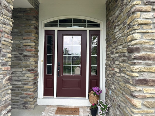 12059 Chapelwood Dr, Fishers, IN 46037 - entrance to property featuring stone siding