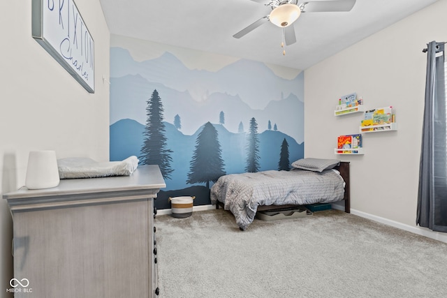 1448 Willow Tree Ln, Sheridan, IN 46069 - carpeted bedroom with baseboards and a ceiling fan