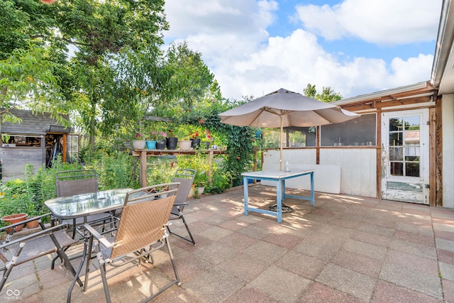 1058 Creekwood Ln, Franklin, IN 46131 - view of patio featuring outdoor dining space