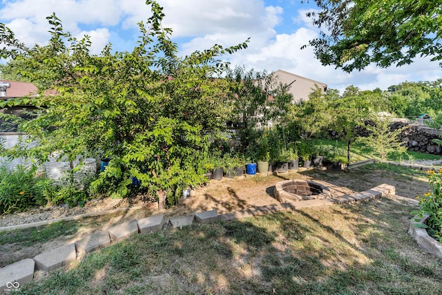 1058 Creekwood Ln, Franklin, IN 46131 - view of yard featuring an outdoor fire pit