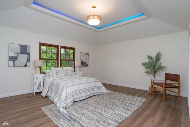 10630 Thorny Rdg Trce, Fishers, IN 46037 - bedroom with a tray ceiling and wood finished floors