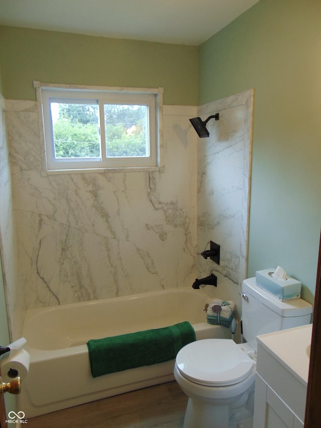 4546 Laclede St, Indianapolis, IN 46221 - full bath with vanity, shower / bath combination, and wood finished floors