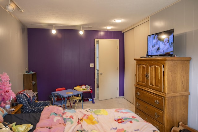 124 Georgton Ct, West Lafayette, IN 47906 - bedroom featuring light colored carpet and rail lighting