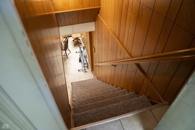 124 Georgton Ct, West Lafayette, IN 47906 - stairs featuring wooden walls