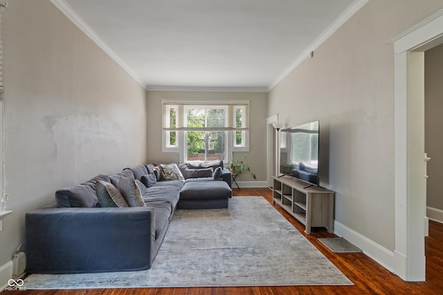 3055 N Washington Blvd, Indianapolis, IN 46205 - living area with dark wood-type flooring and ornamental molding