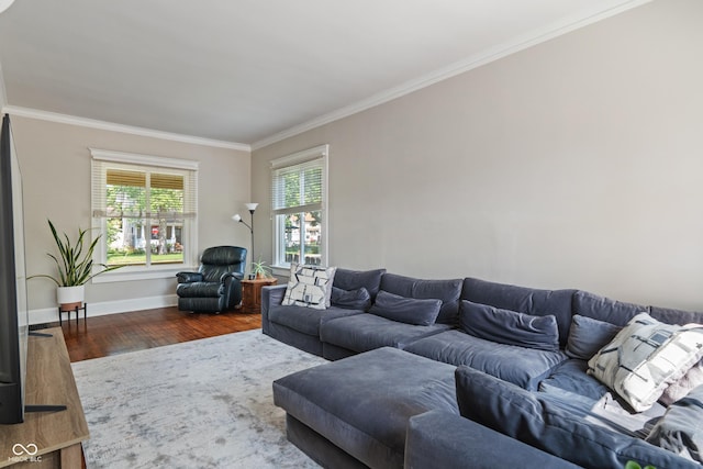 3055 N Washington Blvd, Indianapolis, IN 46205 - living area featuring ornamental molding and wood finished floors