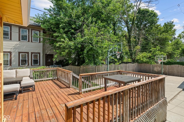 3055 N Washington Blvd, Indianapolis, IN 46205 - wooden deck with a fenced backyard and outdoor lounge area