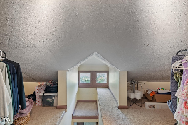 3055 N Washington Blvd, Indianapolis, IN 46205 - bonus room featuring carpet flooring, a textured ceiling, and lofted ceiling