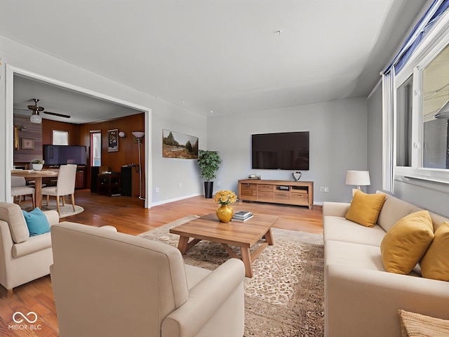 5530 Skyridge Dr, Indianapolis, IN 46250 - living area with wood finished floors and ceiling fan