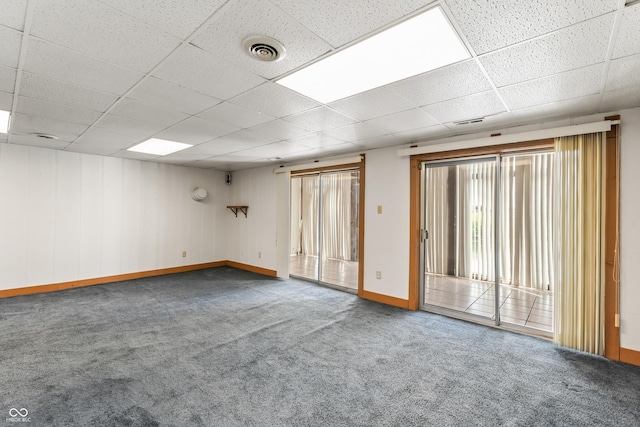 19120 Tomlinson Rd, Westfield, IN 46074 - empty room with a drop ceiling and carpet floors