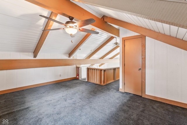 19120 Tomlinson Rd, Westfield, IN 46074 - additional living space with dark carpet and a ceiling fan