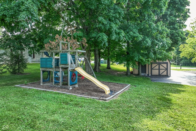 19120 Tomlinson Rd, Westfield, IN 46074 - view of play area featuring a storage shed and a yard