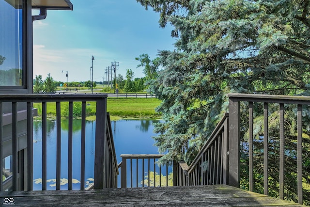 19120 Tomlinson Rd, Westfield, IN 46074 - wooden terrace featuring a water view
