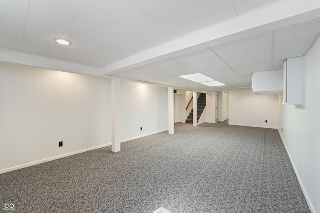 2635 15th St, Columbus, IN 47201 - finished basement with carpet and stairs