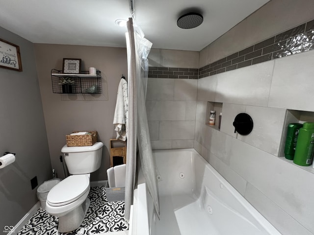215 N Main St, Batesville, IN 47006 - bathroom featuring a combined bath / shower with rainfall shower and tile patterned flooring