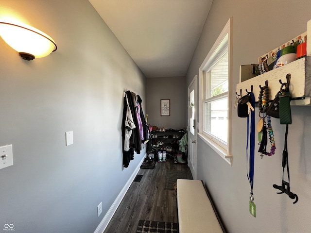 215 N Main St, Batesville, IN 47006 - hall featuring dark wood-style flooring and baseboards