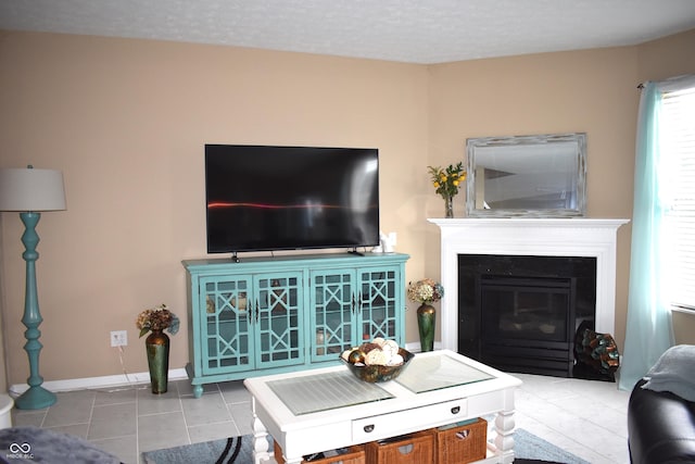 5817 Mustang Ter, Plainfield, IN 46168 - living room with tile patterned floors and a glass covered fireplace