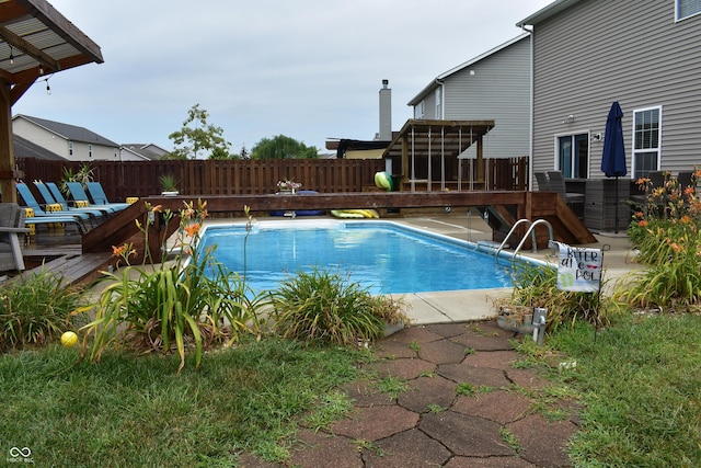 5817 Mustang Ter, Plainfield, IN 46168 - view of pool with a fenced backyard and a wooden deck