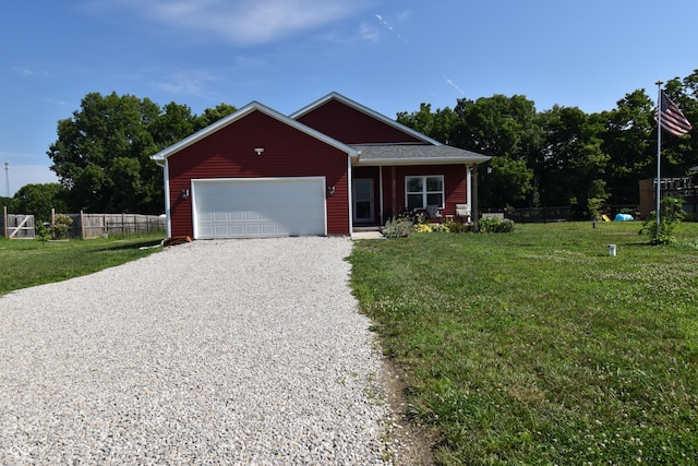 6362 W Friends Way Ct, Paragon, IN 46166 - view of front of house with gravel driveway and an attached garage