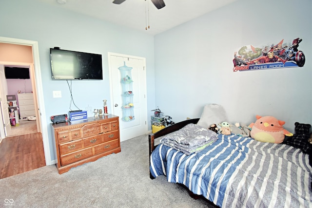 6362 W Friends Way Ct, Paragon, IN 46166 - bedroom featuring carpet and a ceiling fan