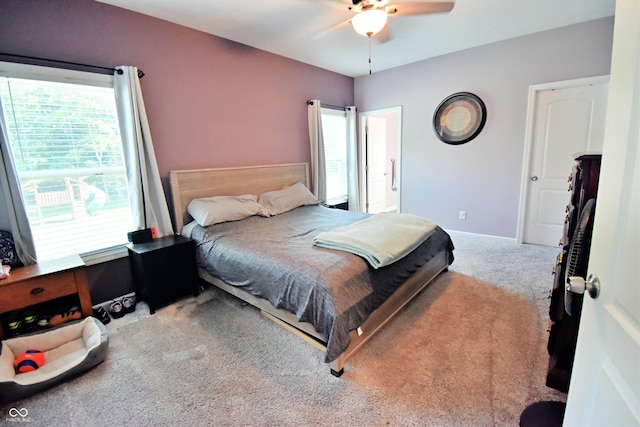 6362 W Friends Way Ct, Paragon, IN 46166 - bedroom with carpet and ceiling fan