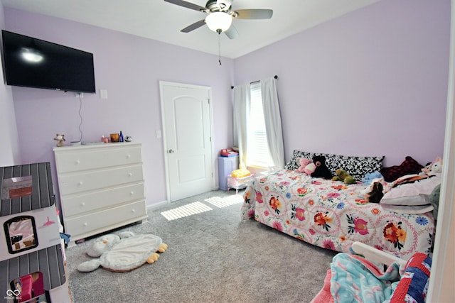6362 W Friends Way Ct, Paragon, IN 46166 - carpeted bedroom featuring ceiling fan