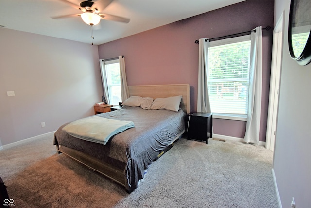 6362 W Friends Way Ct, Paragon, IN 46166 - carpeted bedroom with baseboards and a ceiling fan