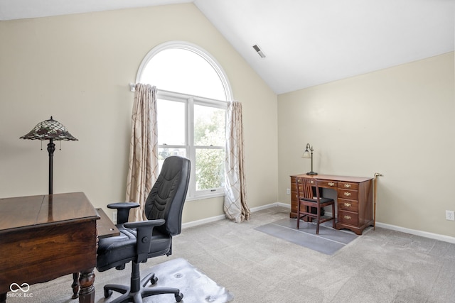 10721 Chesapeake Dr S, Indianapolis, IN 46236 - home office with lofted ceiling and carpet floors