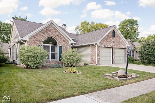 10721 Chesapeake Dr S, Indianapolis, IN 46236 - ranch-style house featuring brick siding, an attached garage, concrete driveway, and a shingled roof