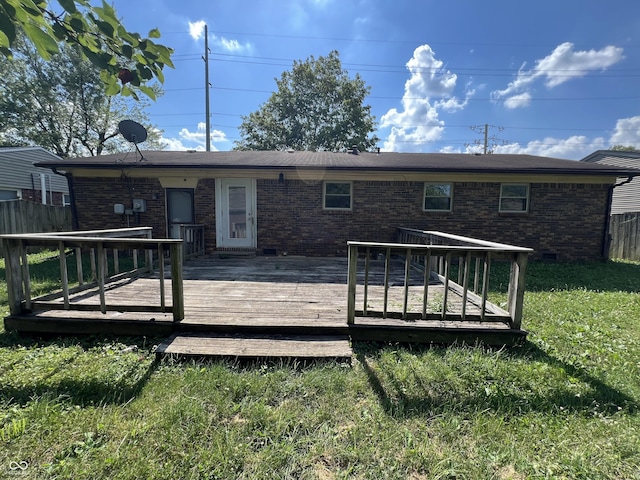 1615 S 9th Ave, Beech Grove, IN 46107 - back of property with brick siding and a deck