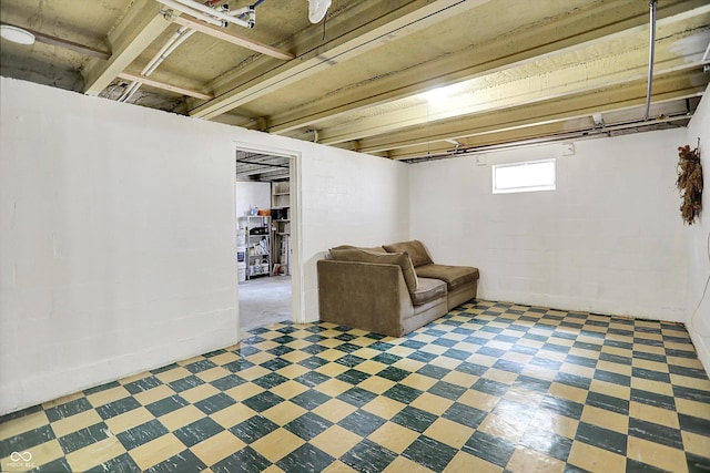 5456 N Park Dr, Indianapolis, IN 46220 - below grade area featuring tile patterned floors