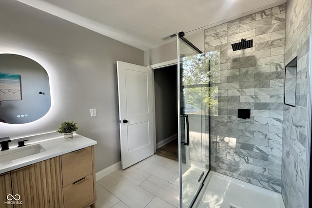 1440 S New Jersey St, Indianapolis, IN 46225 - bathroom with vanity and a shower stall
