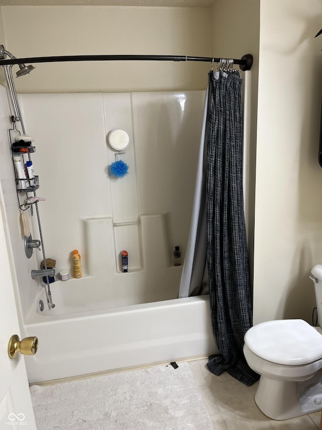 5931 Marina View Ln, Indianapolis, IN 46237 - bathroom featuring shower / bath combination with curtain and tile patterned flooring