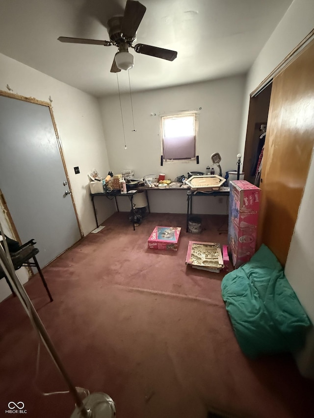133 Michigan St, Clayton, IN 46118 - office with carpet flooring and ceiling fan