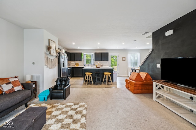 197 N Fairfield Dr, Danville, IN 46122 - living area with recessed lighting and light carpet