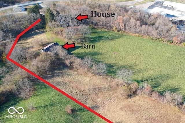 631 S State Road 39, Danville, IN 46122 - aerial view of property and surrounding area featuring property parcel outlined
