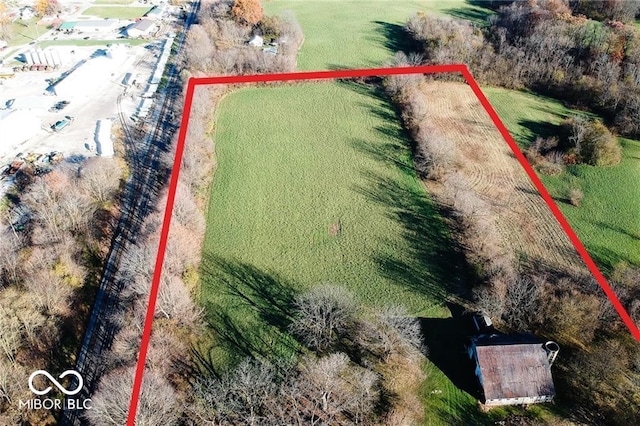 631 S State Road 39, Danville, IN 46122 - overview of rural landscape with property parcel outlined