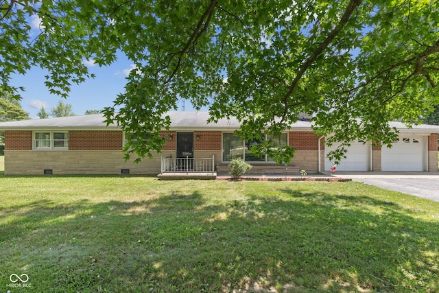 10816 N US Highway 231, Cloverdale, IN 46120 - single story home featuring a garage, driveway, brick siding, and a front lawn