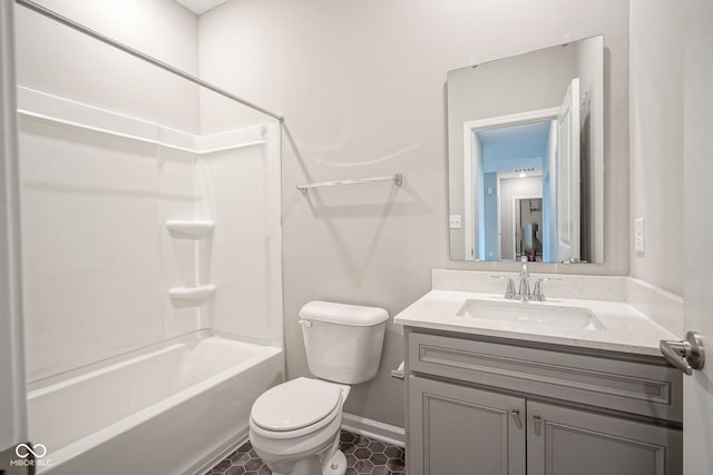 2541 Riviera Pl, Greenwood, IN 46143 - full bathroom featuring vanity, bathtub / shower combination, and tile patterned flooring