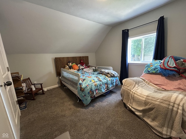 315 W N St, Crawfordsville, IN 47933 - bedroom with vaulted ceiling and carpet floors