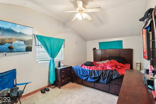 209 Bishop St, Mooresville, IN 46158 - carpeted bedroom with vaulted ceiling and a ceiling fan